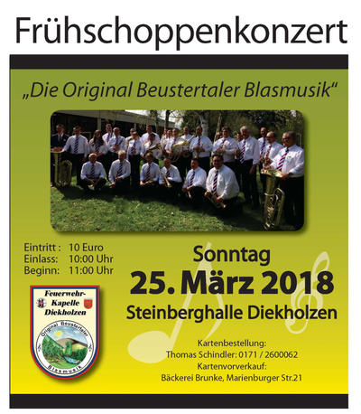 Bild vergrößern: Feuerwehrkapelle "Original Beustertaler Blasmusik" Frühschoppenkonzert