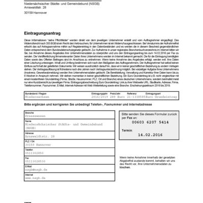 Muster Eintragungsantrag